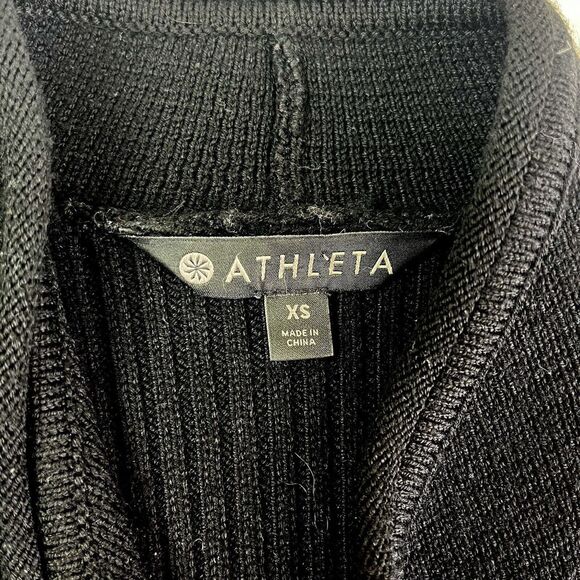 Athleta Black Thermolite Sentinel Merino Wool Cardigan XS Chunky Cabincore Lodge - Picture 4 of 15